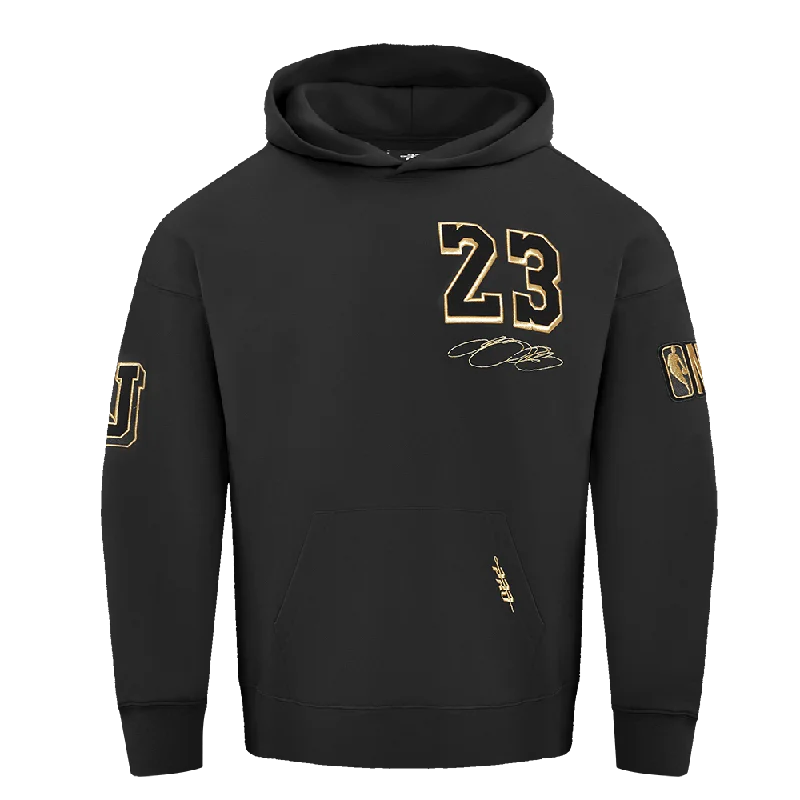 NBA LOS ANGELES LAKERS LEBRON JAMES #23 ACCOLADES MEN'S FLC PO HOODIE (BLACK)