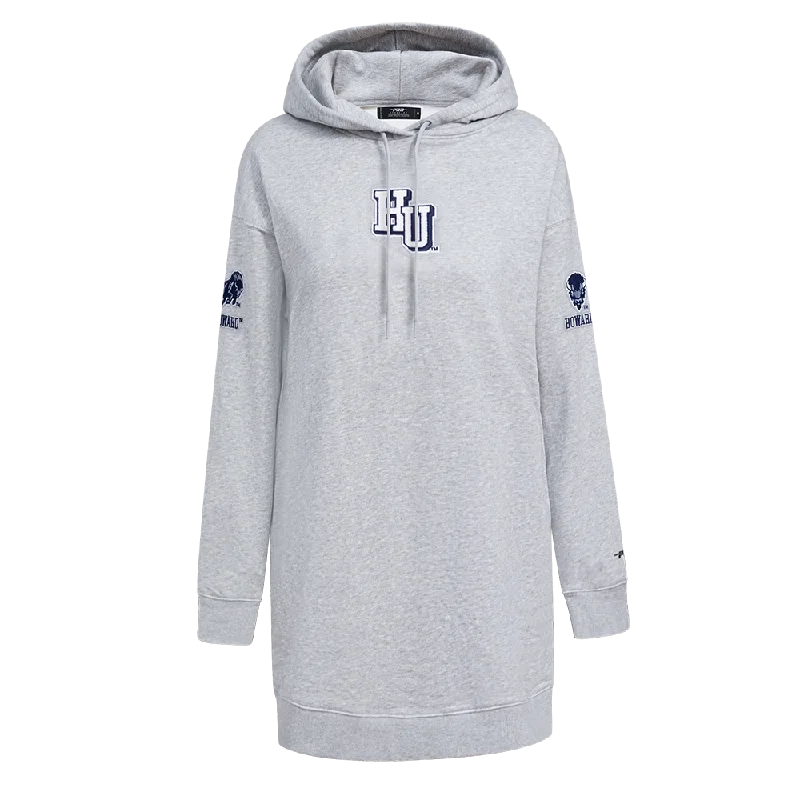 NCAA HOWARD UNIVERSITY CLASSIC WOMEN'S FLC HOODIE DRESS (HEATHER GREY)