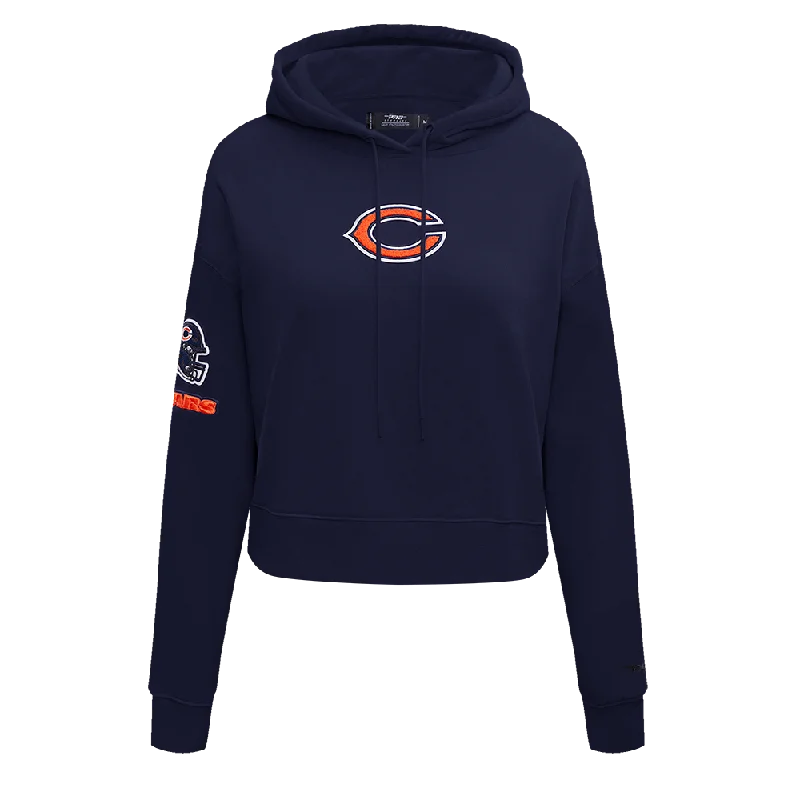 NFL CHICAGO BEARS CLASSIC WOMEN'S FLC CROPPED PO HOODIE (MIDNIGHT NAVY)