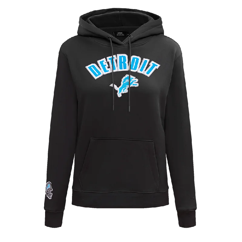 NFL DETROIT LIONS CLASSIC WOMEN'S FLC PO HOODIE (BLACK)