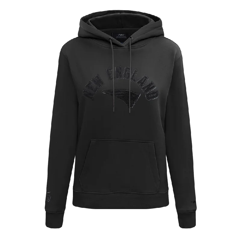 NFL NEW ENGLAND PATRIOTS TRIPLE BLACK WOMEN'S FLC PO HOODIE (TRIPLE BLACK WOMEN'S)