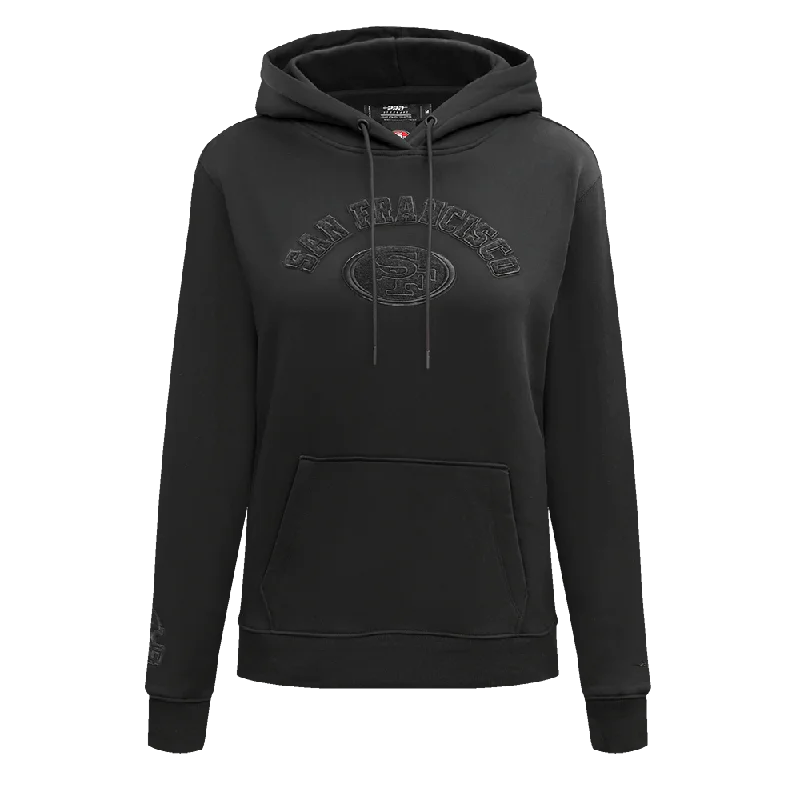 NFL SAN FRANCISCO 49ERS TRIPLE BLACK WOMEN'S FLC PO HOODIE (TRIPLE BLACK WOMEN'S)