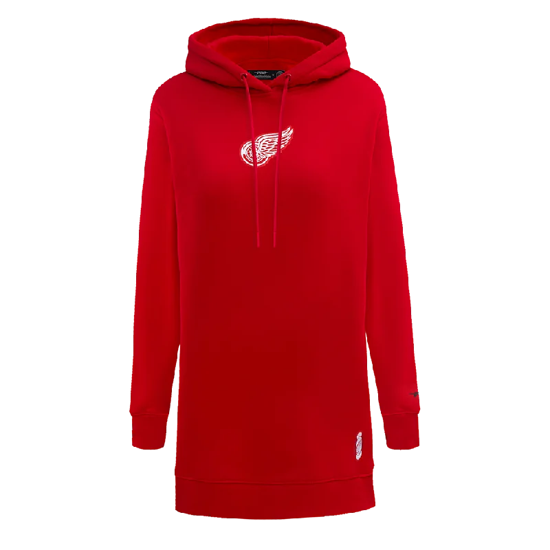 NHL DETROIT RED WINGS CLASSIC WOMEN'S FLC HOODIE DRESS (RED)