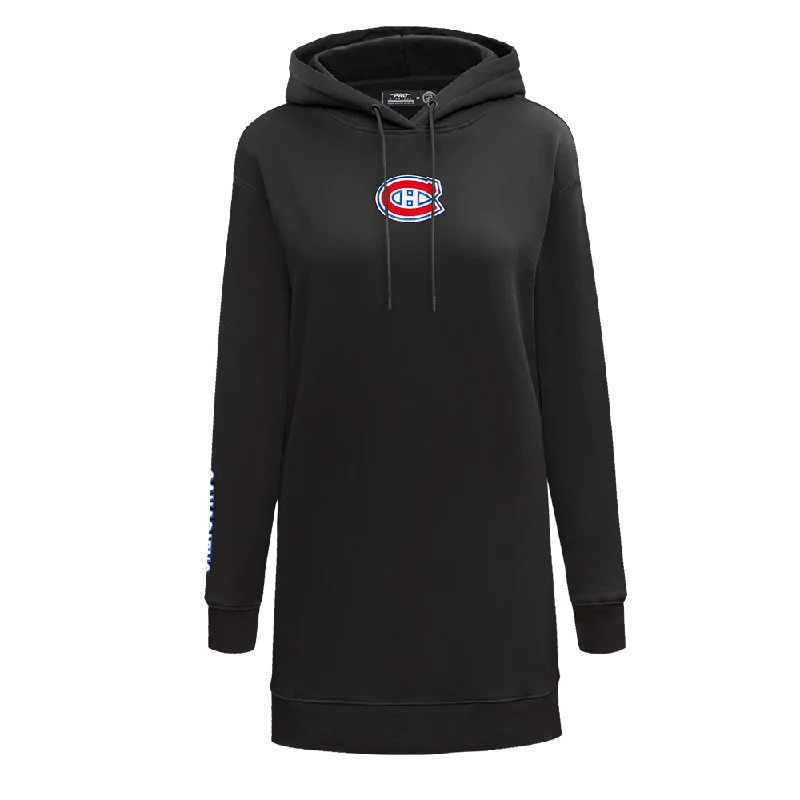 NHL MONTREAL CANADIENS CLASSIC WOMEN'S FLC HOODIE DRESS (BLACK)