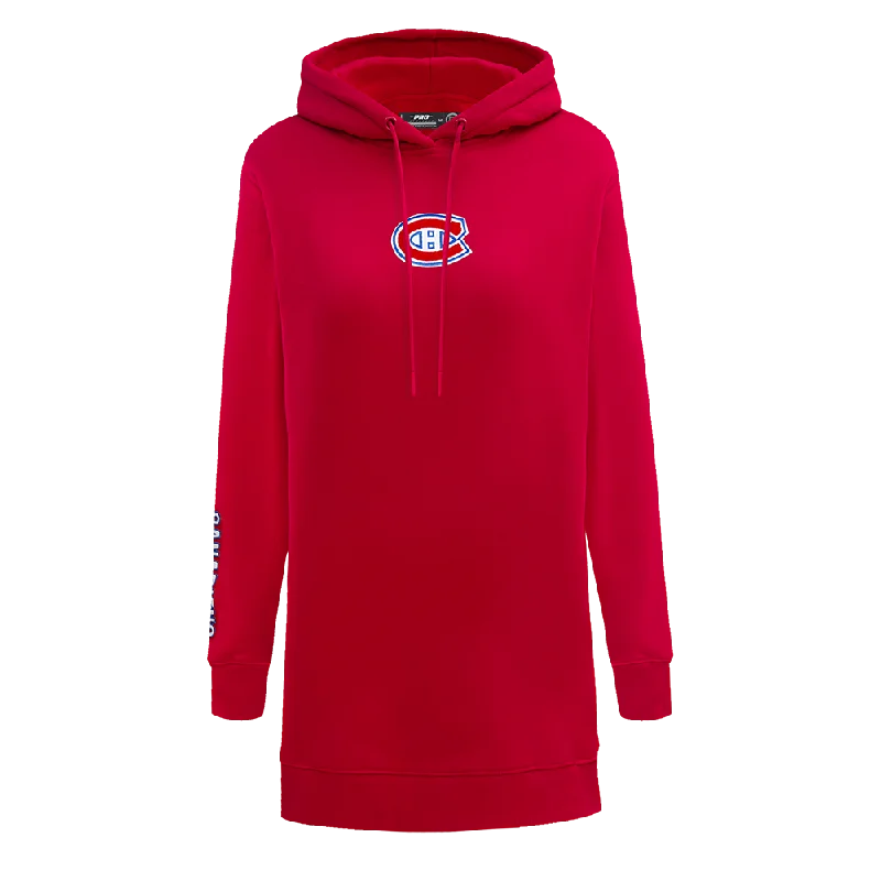 NHL MONTREAL CANADIENS CLASSIC WOMEN'S FLC HOODIE DRESS (RED)