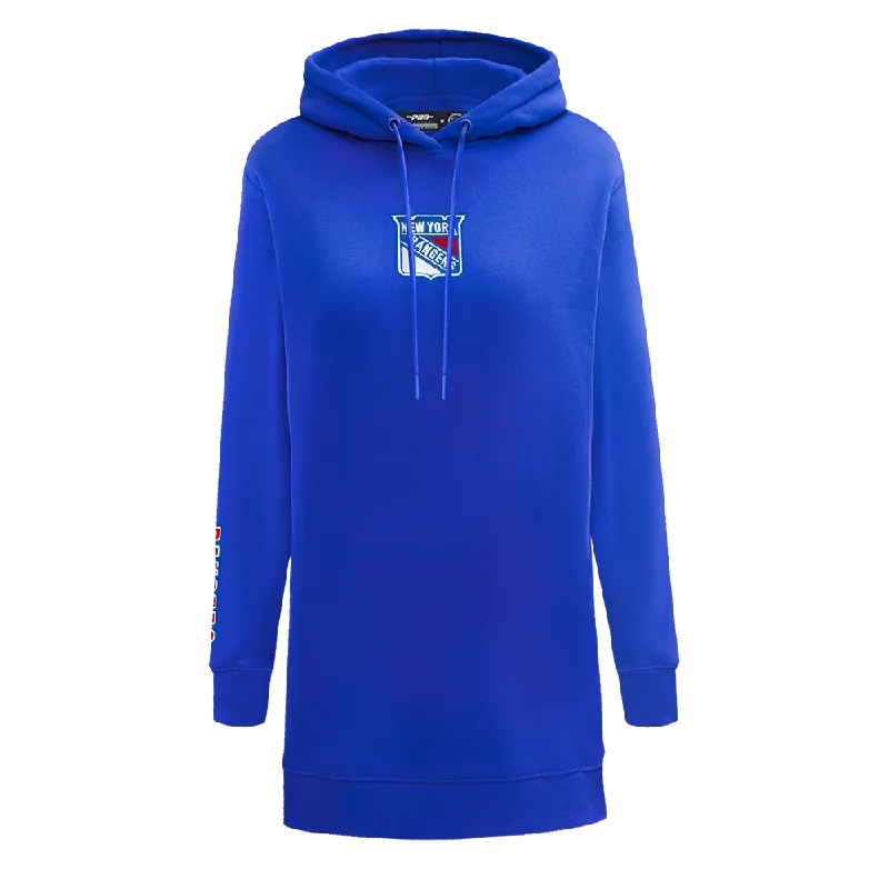 NHL NEW YORK RANGERS CLASSIC WOMEN'S FLC HOODIE DRESS (ROYAL BLUE)