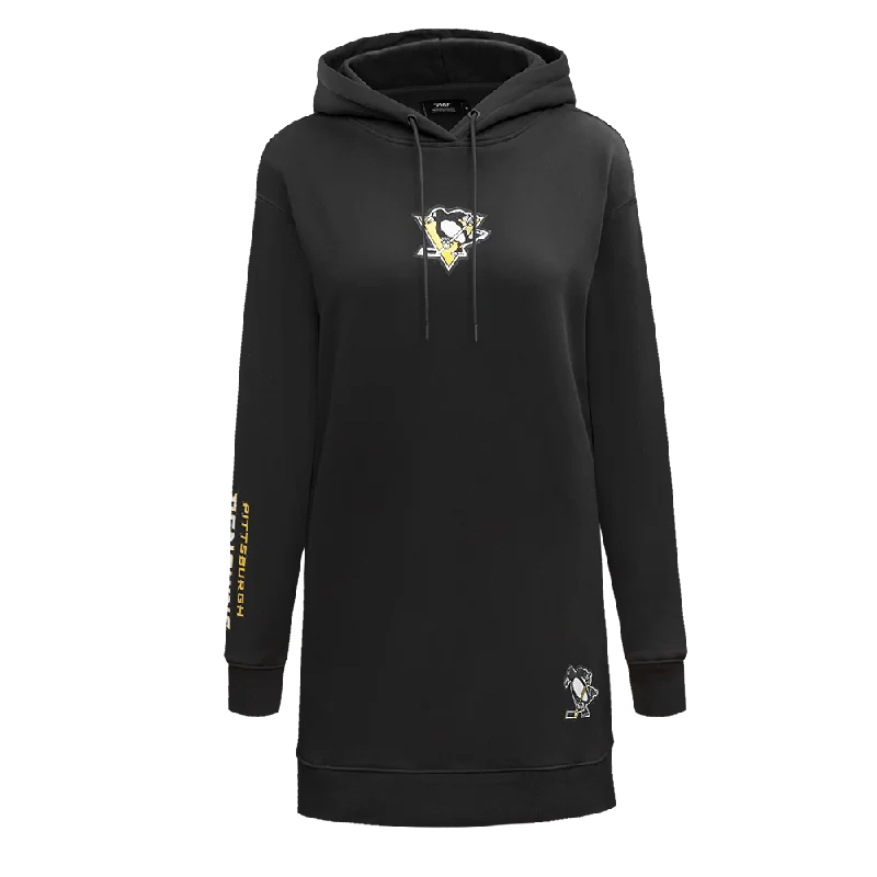 NHL PITTSBURGH PENGUINS CLASSIC WOMEN'S HOODIE DRESS (BLACK)