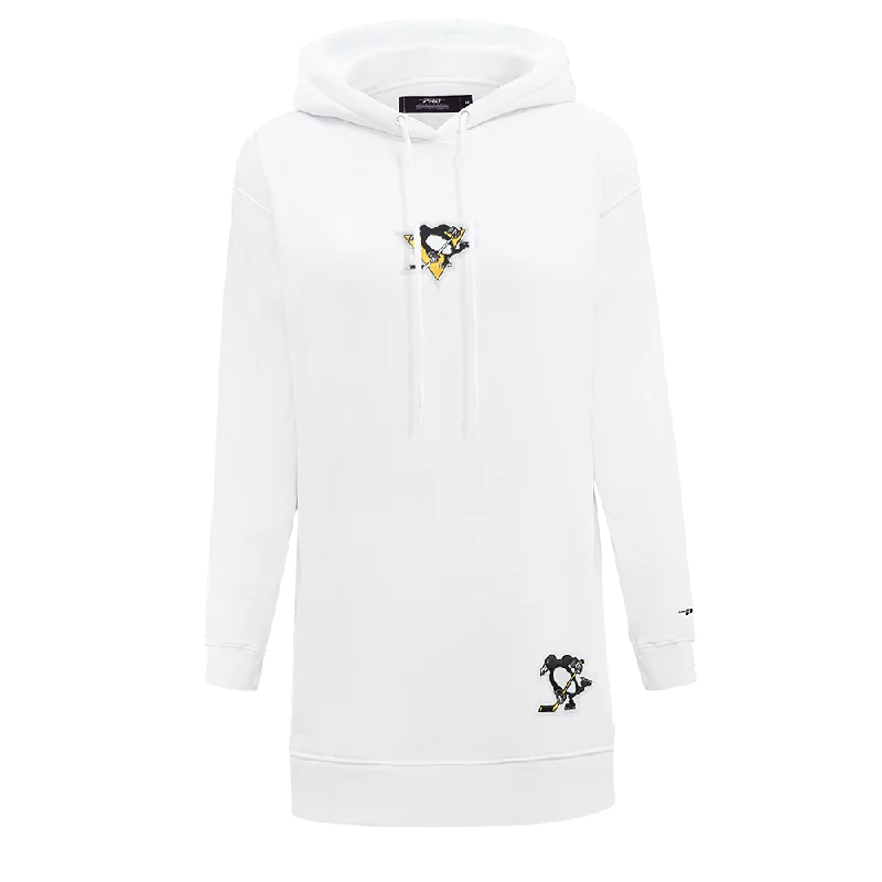 NHL PITTSBURGH PENGUINS CLASSIC WOMEN'S HOODIE DRESS (WHITE)