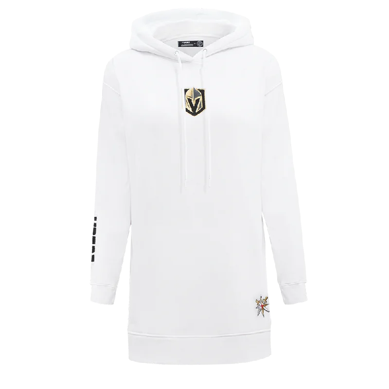 NHL VEGAS GOLDEN KNIGHTS CLASSIC WOMEN'S FLC HOODIE DRESS (WHITE)