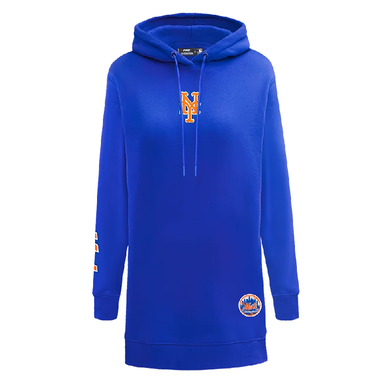 MLB NEW YORK METS CLASSIC WOMEN'S FLC HOODIE DRESS (ROYAL BLUE)