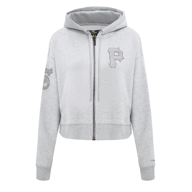 MLB PITTSBURGH PIRATES TRIPLE TONAL WOMEN'S DK FZ HOODIE (HEATHER GREY)