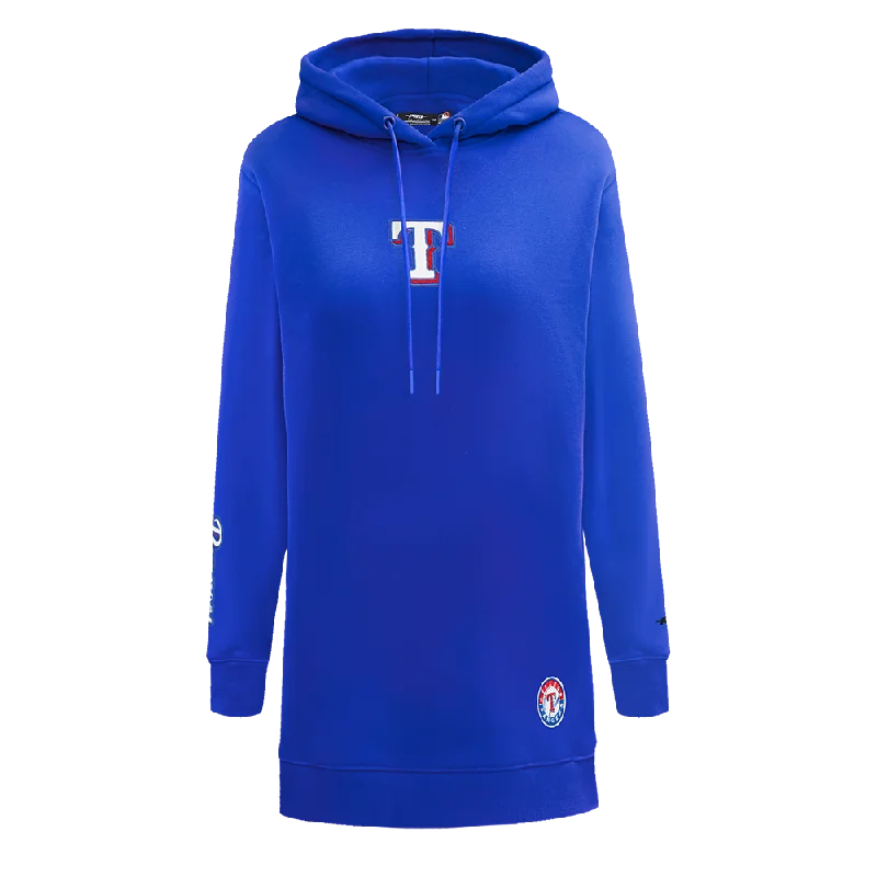 MLB TEXAS RANGERS CLASSIC WOMEN'S FLC HOODIE DRESS (ROYAL BLUE)