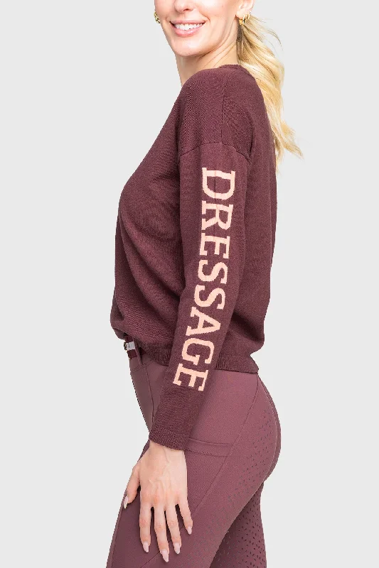 Cabernet & Rose Crewneck "Dressage" Sweater