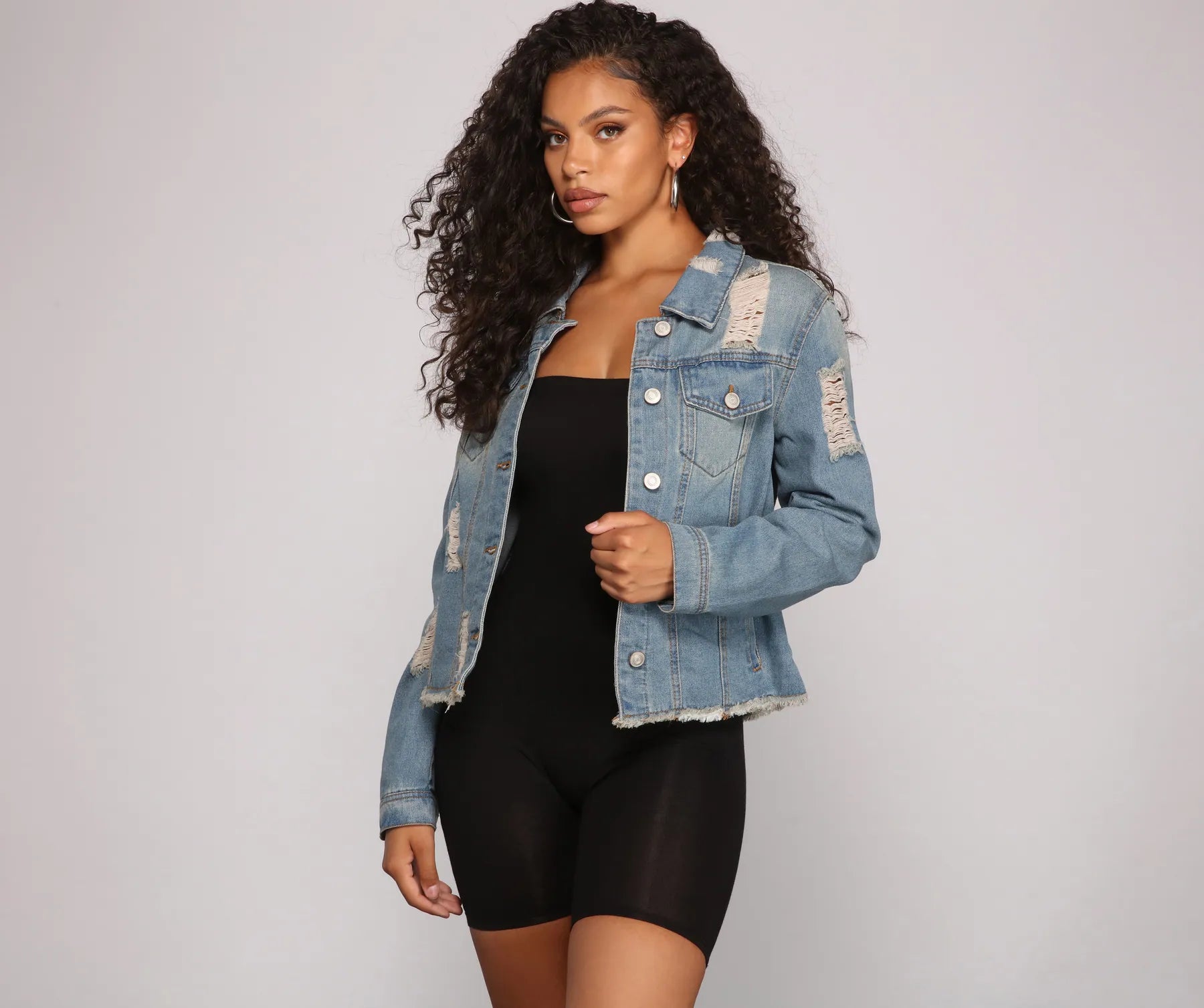 Casual Everyday Distressed Denim Jacket