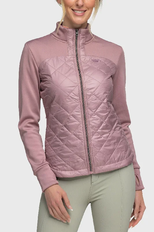 Dusty Mauve Quilted Front Full Zip Jacket