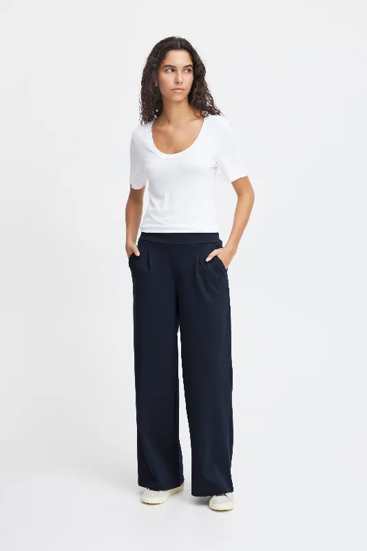 Kate Wide Leg Trousers (Total Eclipse/Navy)