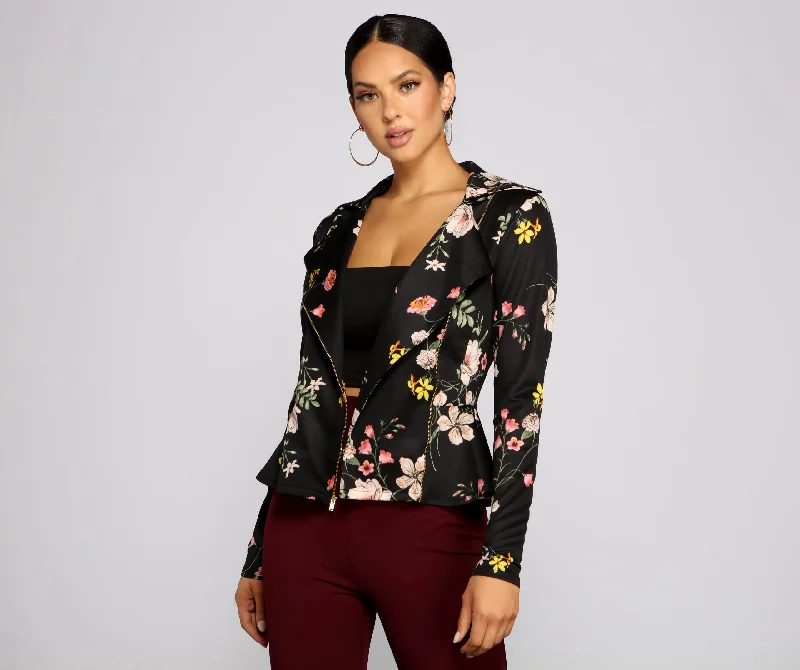 Pep Of Floral Moto Jacket