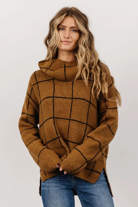 Birmingham Funnel Neck Sweater | Brown