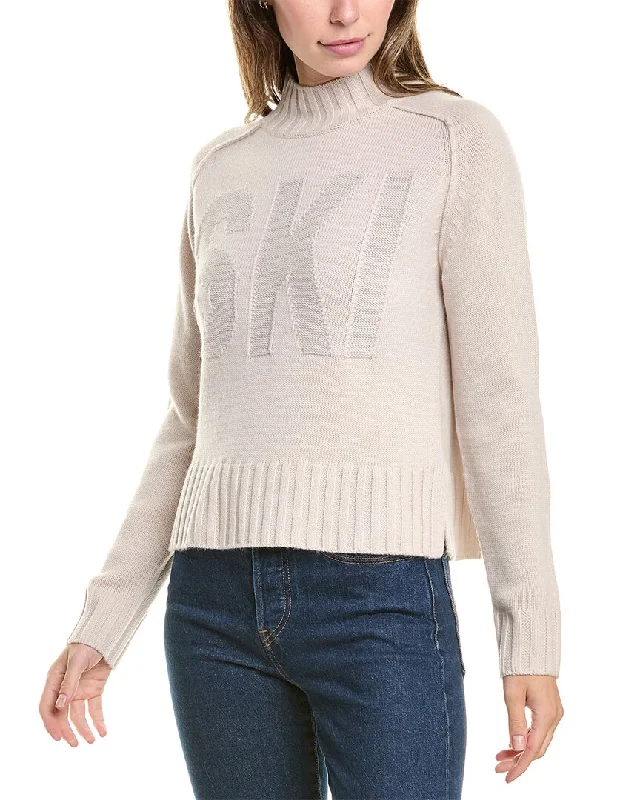 Hannah Rose Lurex Ski Star Mock Neck Wool & Cashmere-Blend Sweater