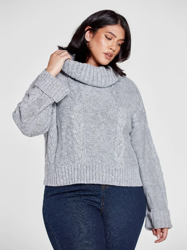 Liana Cableknit Turtleneck Sweater