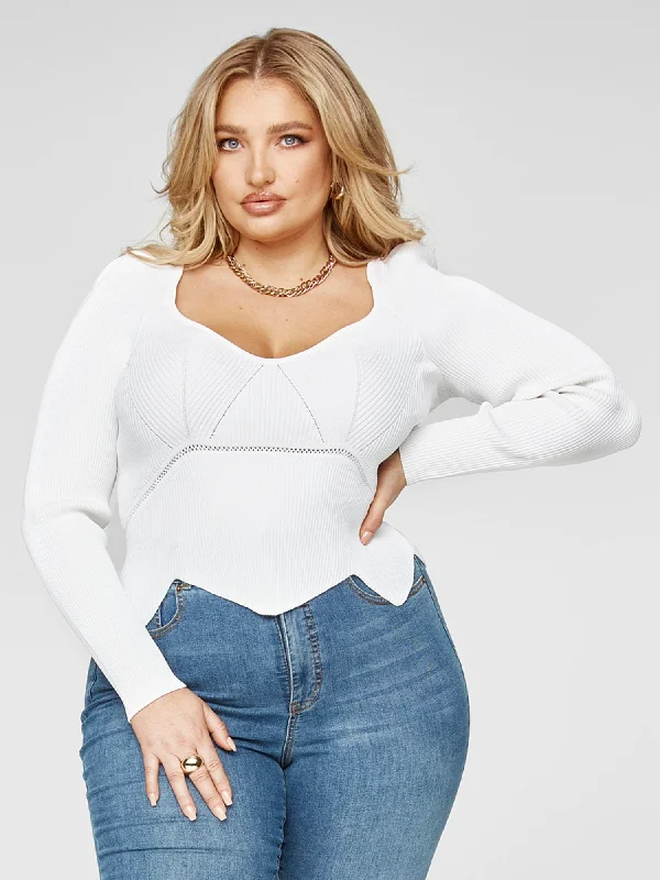 Lina Scallop Hem Sweater