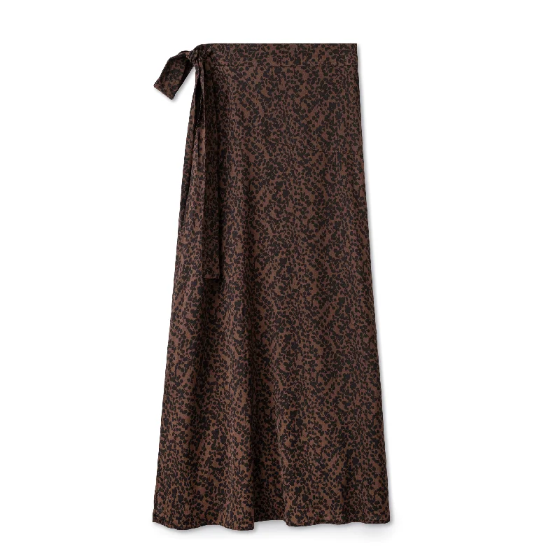 Wrap Skirt IN: Brown Print