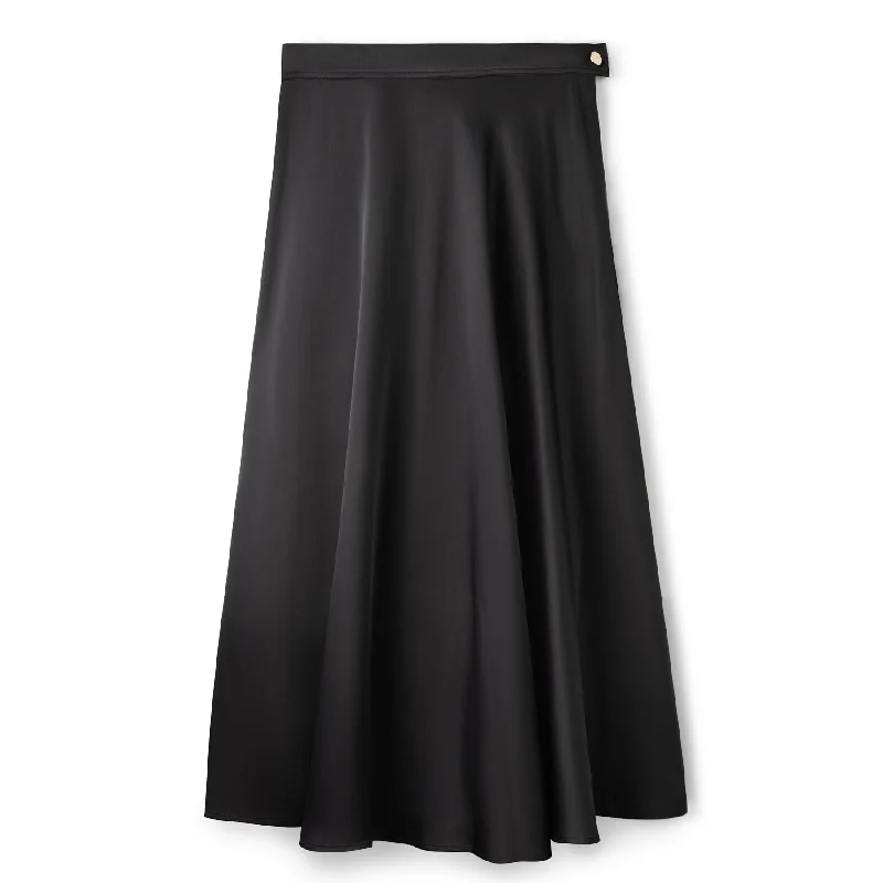 Signature Circle Skirt IN: Black Silk