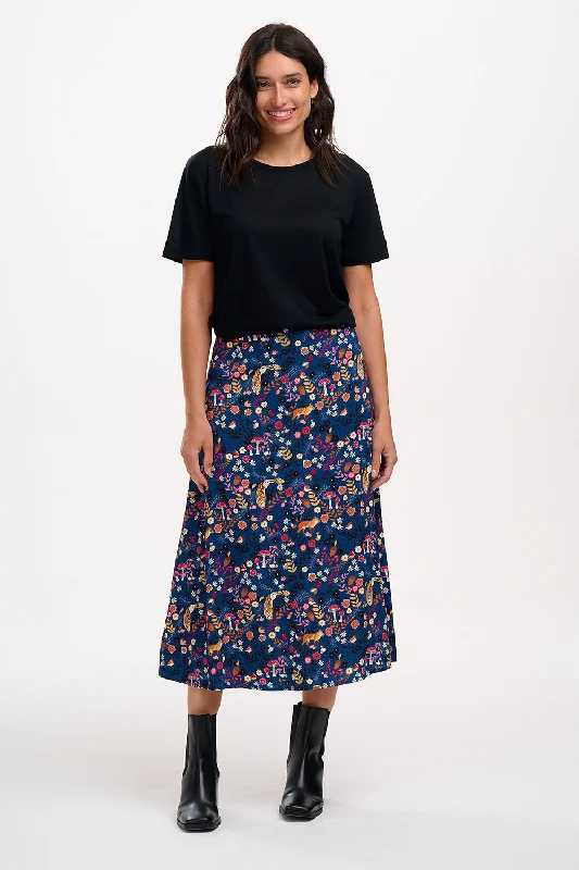 Zora Skirt - Navy, Midnight Woodland