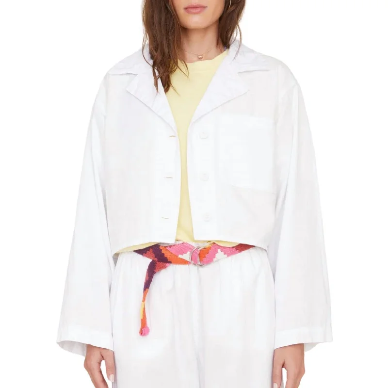 Daisy Haven Twill Jacket In White