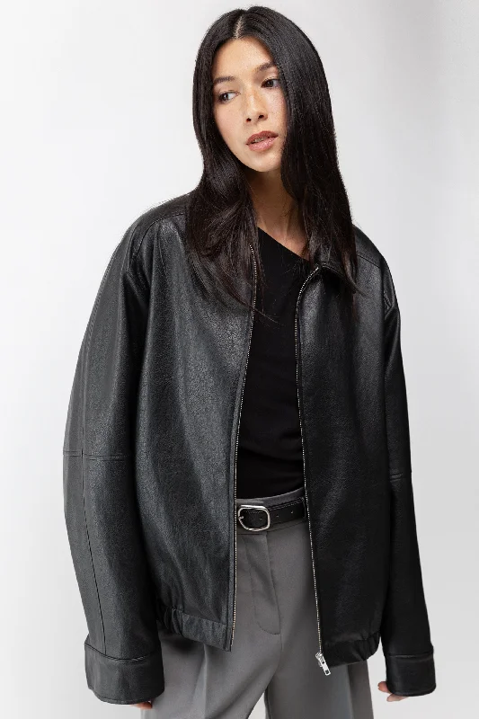 VEGAN LEATHER BOMBER JACKET