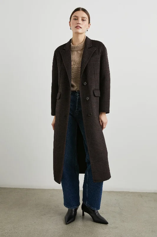 GALLERY COAT - ESPRESSO HOUNDSTOOTH