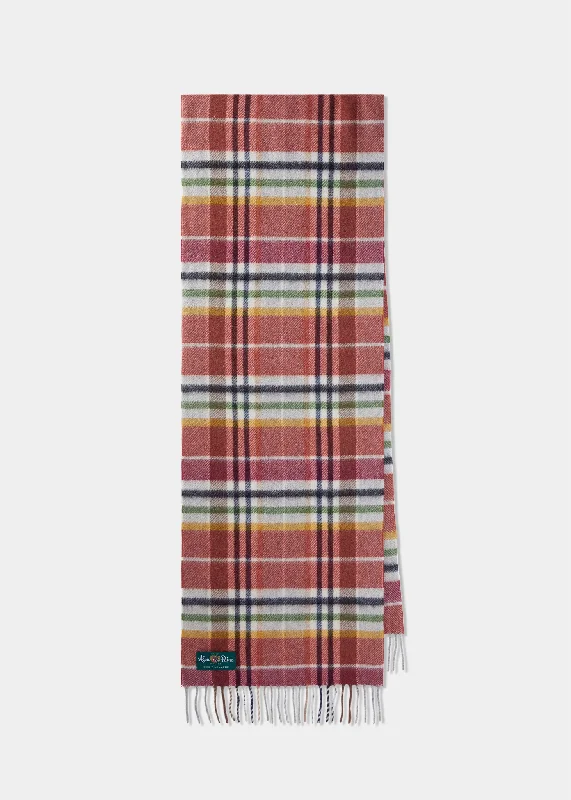 Helensburgh Tartan Check Scarf In Orange