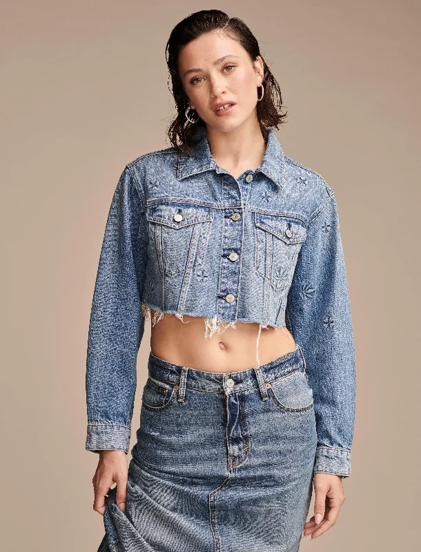 Lucky Brand Women's Highest Quality Denim Hemp Cropped Trucker