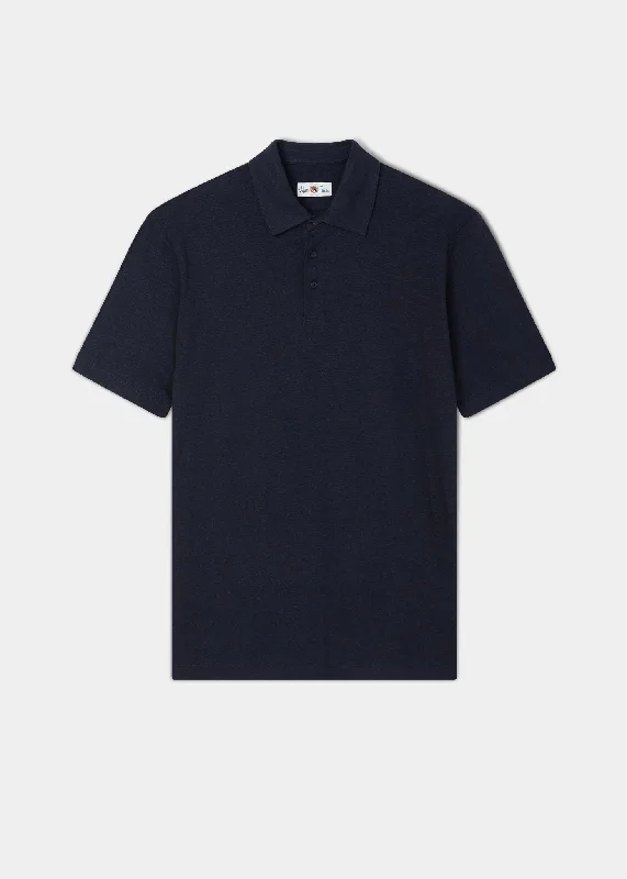 Rendham Cotton Linen Shirt In Navy