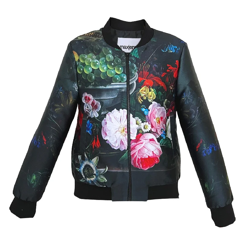 Unisex bomber jacket flower