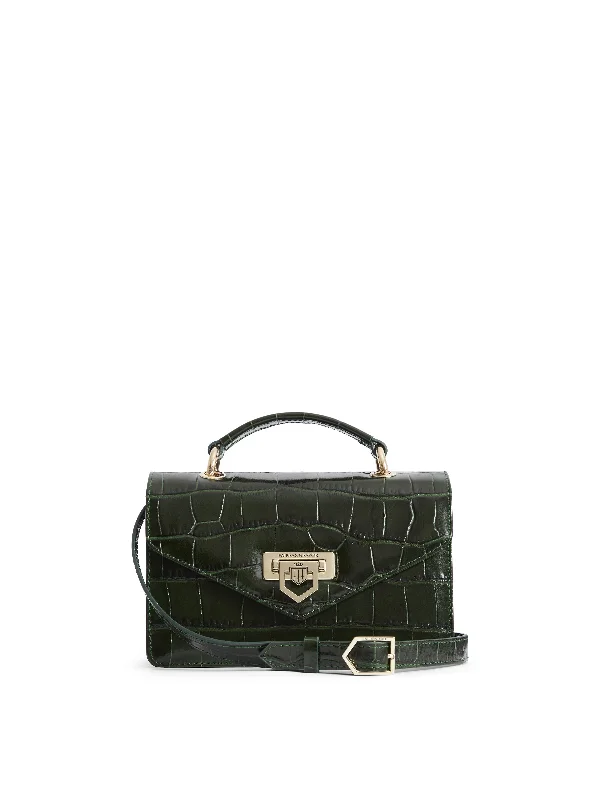 Loxley Mini Crossbody Bag - Emerald Green Croc Print (Limited Edition)